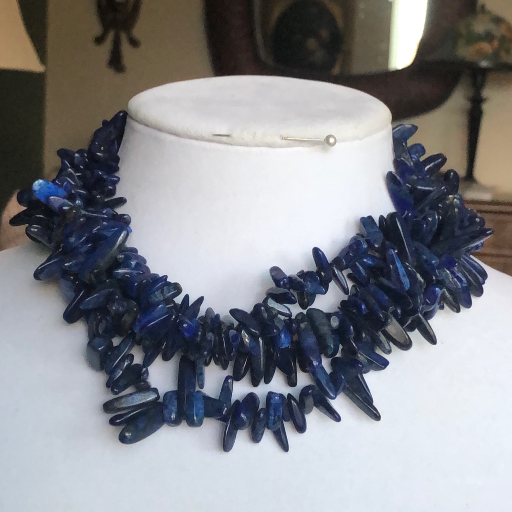 Lapis Gemstone (647.19 Cts) Stick Design 4-Strand Kenneth Lane Necklace
